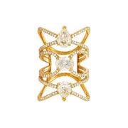 ETHO MARIA 18K Rose Gold Three Tier Open Band Diamond Ring